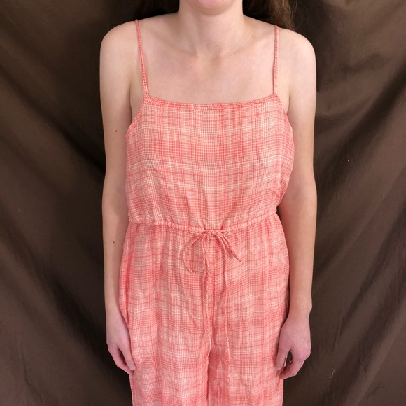 Urban Outfitters Wide Leg Gauze Jumpsuit Plaid - Picture 4 of 6